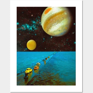 Infinite Sea - Space Collage, Retro Futurism, Sci-Fi Posters and Art